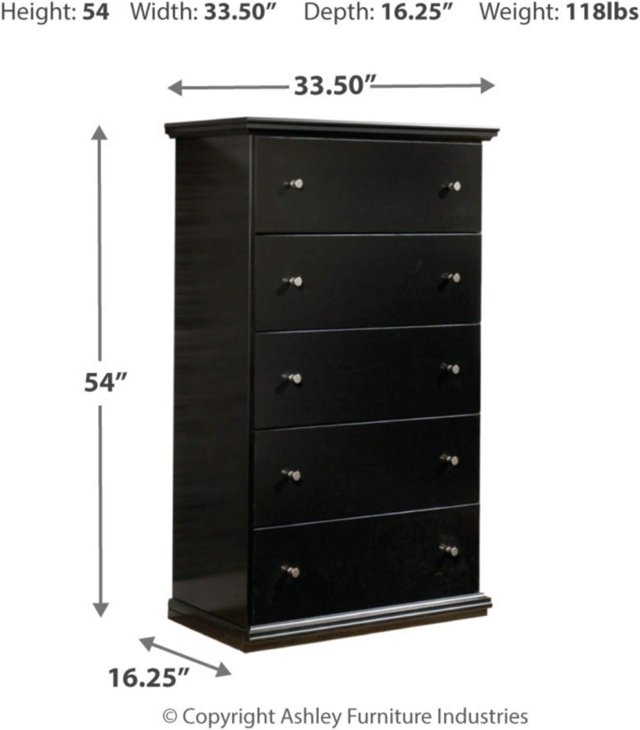 imageSignature Design by Ashley Maribel Childrens Traditional 5 Drawer Chest of Drawers BlackBlack