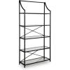imageSignature Design by Ashley Dakerwell Traditional Metal Etagere 72quot Bookcase with 5 Glass Shelves Black