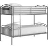 imageSignature Design by Ashley Graymound Casual Space Saving Convertible Twin Over Twin Bunk Bed with Ladder and Protective Side Rails Foundation or Box Spring Not Needed Gray