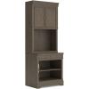 imageSignature Design by Ashley Janismore Transitional Bookcase with 1 Drawer 1 Cabinet 1 Shelf and LED Light Dark Brown
