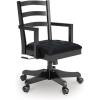 imageSignature Design by Ashley Wildenauer Transitional Upholstered Swivel Rolling Home Office Desk Chair with Button Tufted Seat Cushion Black