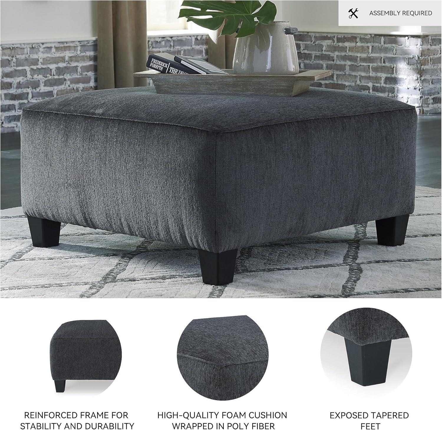 imageSignature Design by Ashley Abinger Contemporary Rectangle Ottoman Dark GrayGrey