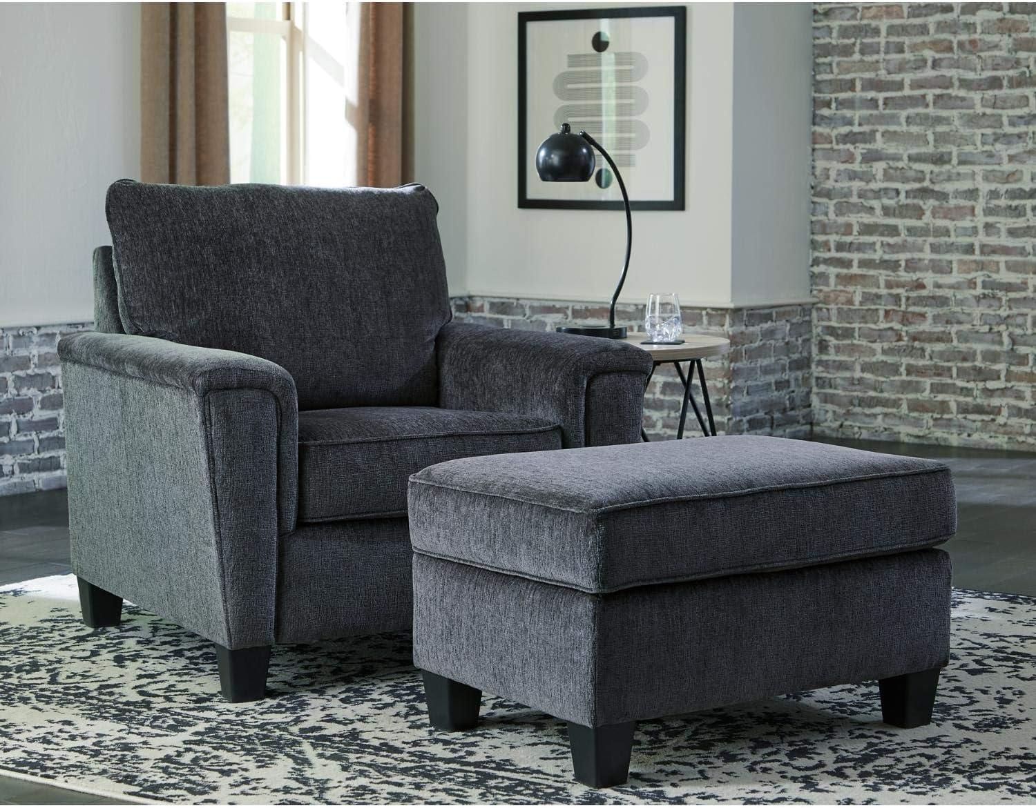 imageSignature Design by Ashley Abinger Contemporary Rectangle Ottoman Dark GrayGrey