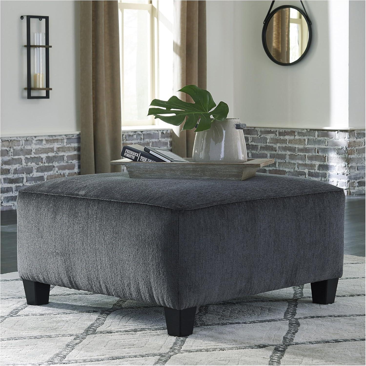 imageSignature Design by Ashley Abinger Contemporary Rectangle Ottoman Dark GrayGrey