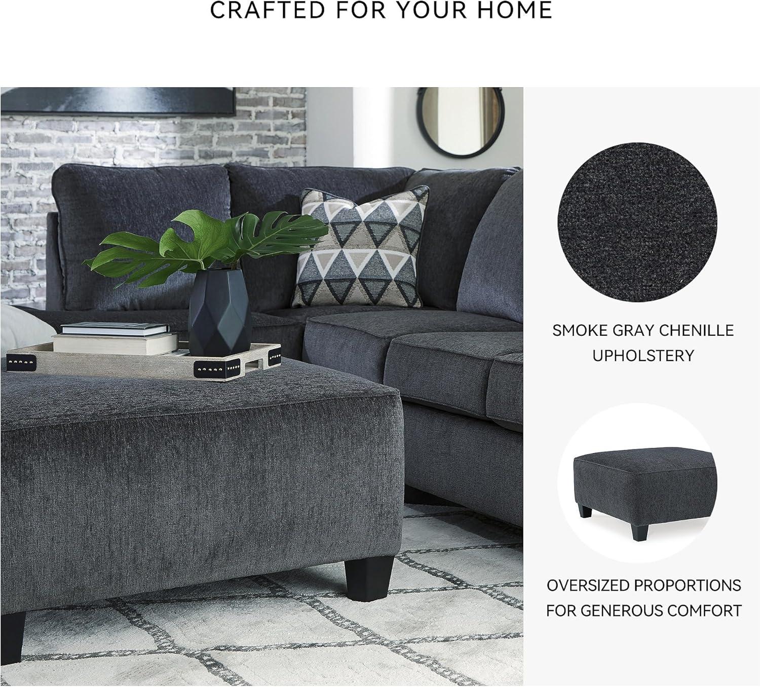 imageSignature Design by Ashley Abinger Contemporary Rectangle Ottoman Dark GrayGrey