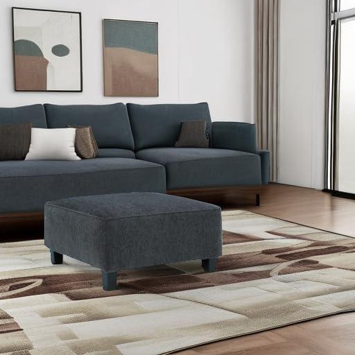 imageSignature Design by Ashley Abinger Contemporary Rectangle Ottoman Dark GrayGrey