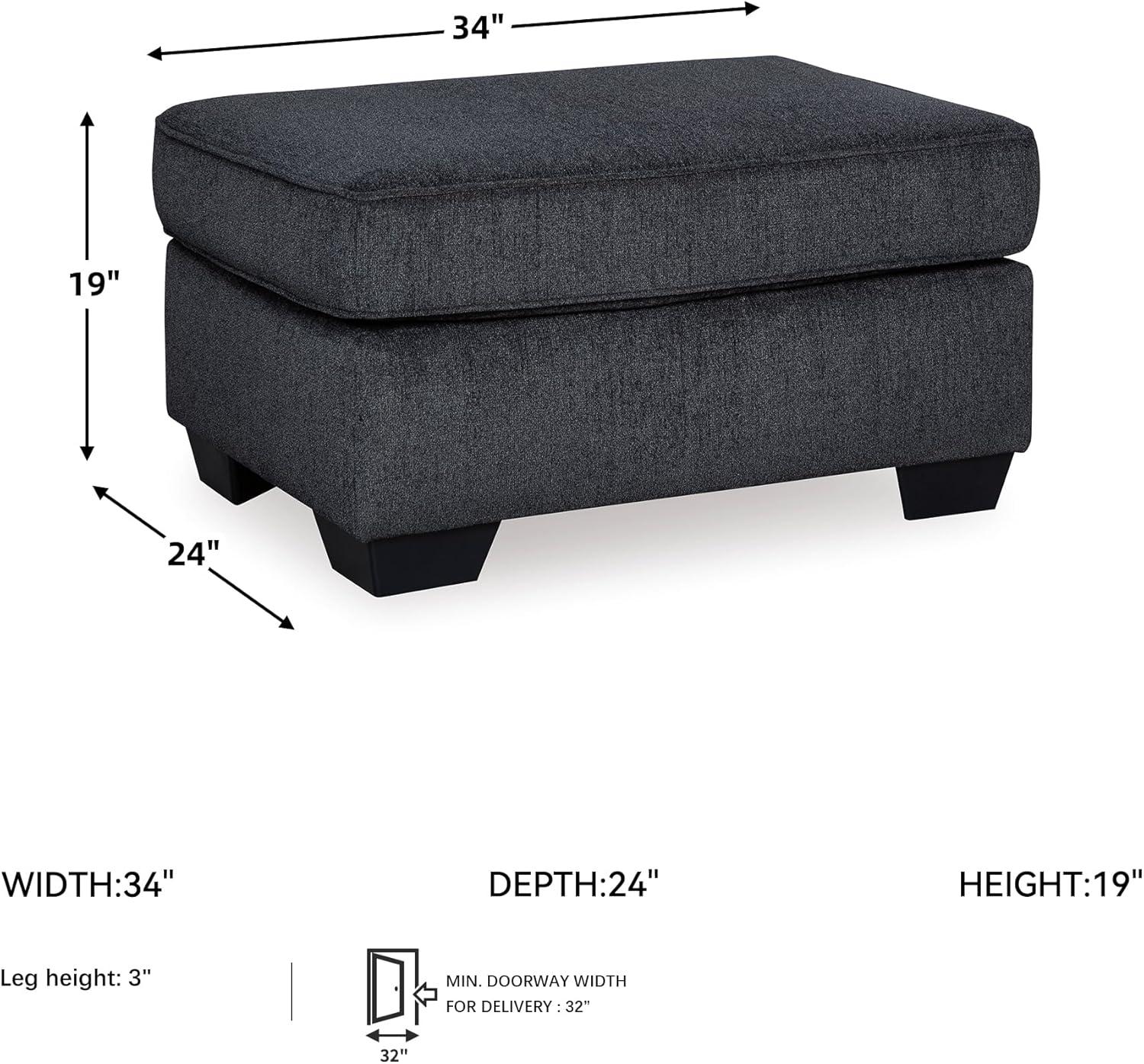 imageSignature Design by Ashley Altari Modern Rectangular Accent Ottoman Light GrayCharcoal