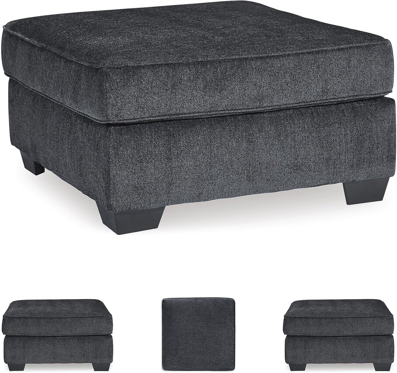 imageSignature Design by Ashley Altari Modern Rectangular Accent Ottoman Light GrayCharcoal