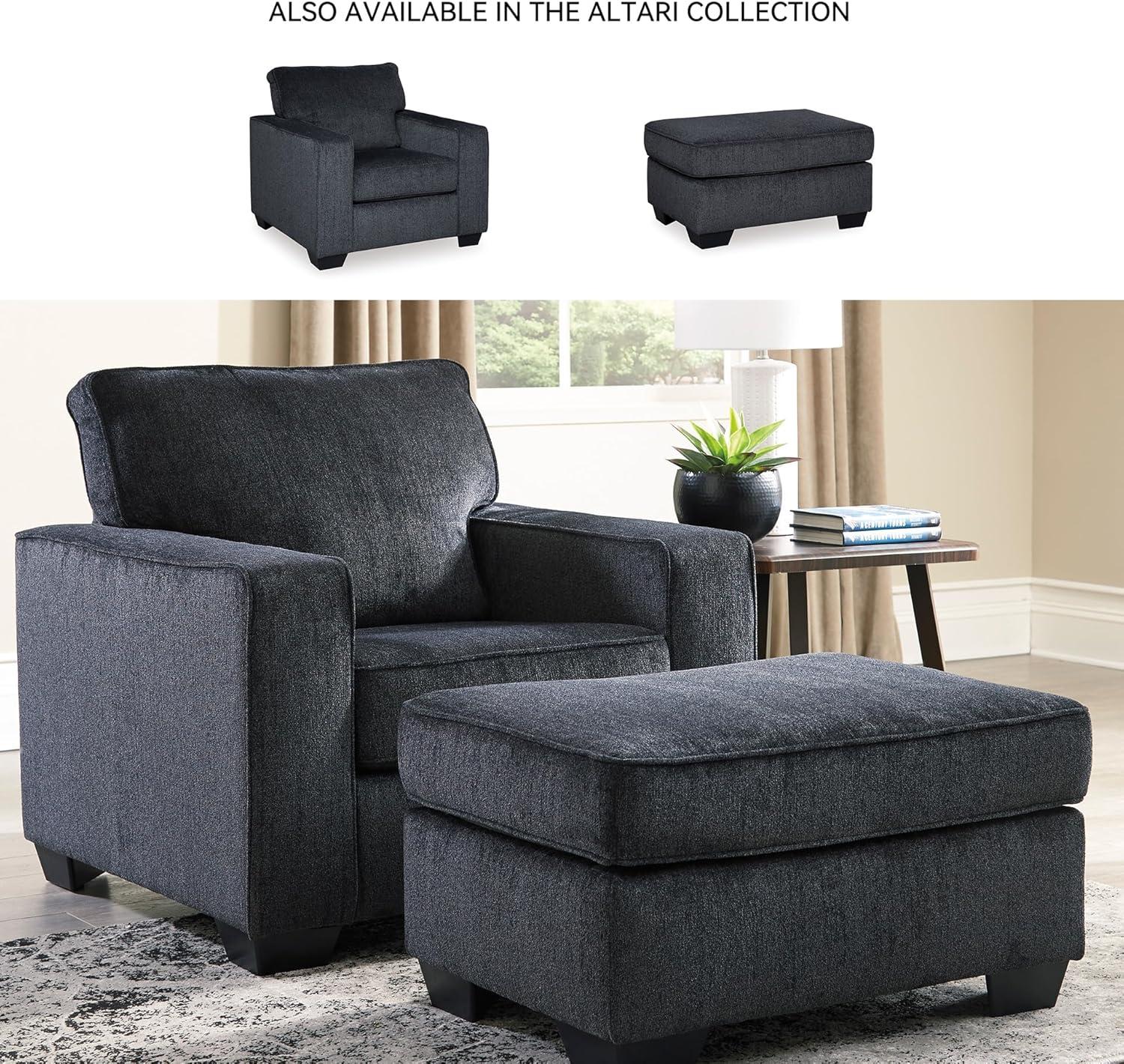 imageSignature Design by Ashley Altari Modern Rectangular Accent Ottoman Light GrayCharcoal
