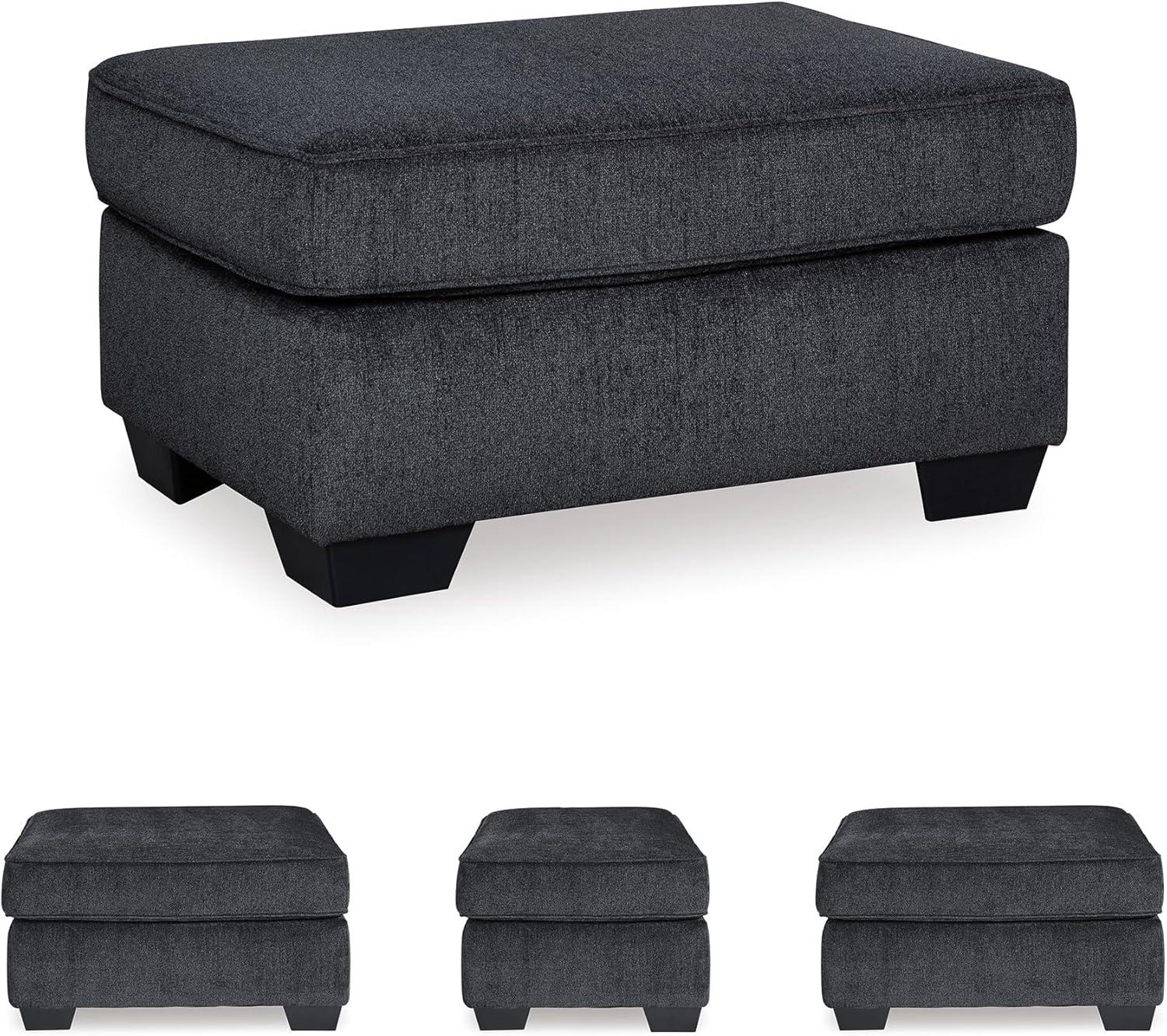 imageSignature Design by Ashley Altari Modern Rectangular Accent Ottoman Light GrayCharcoal