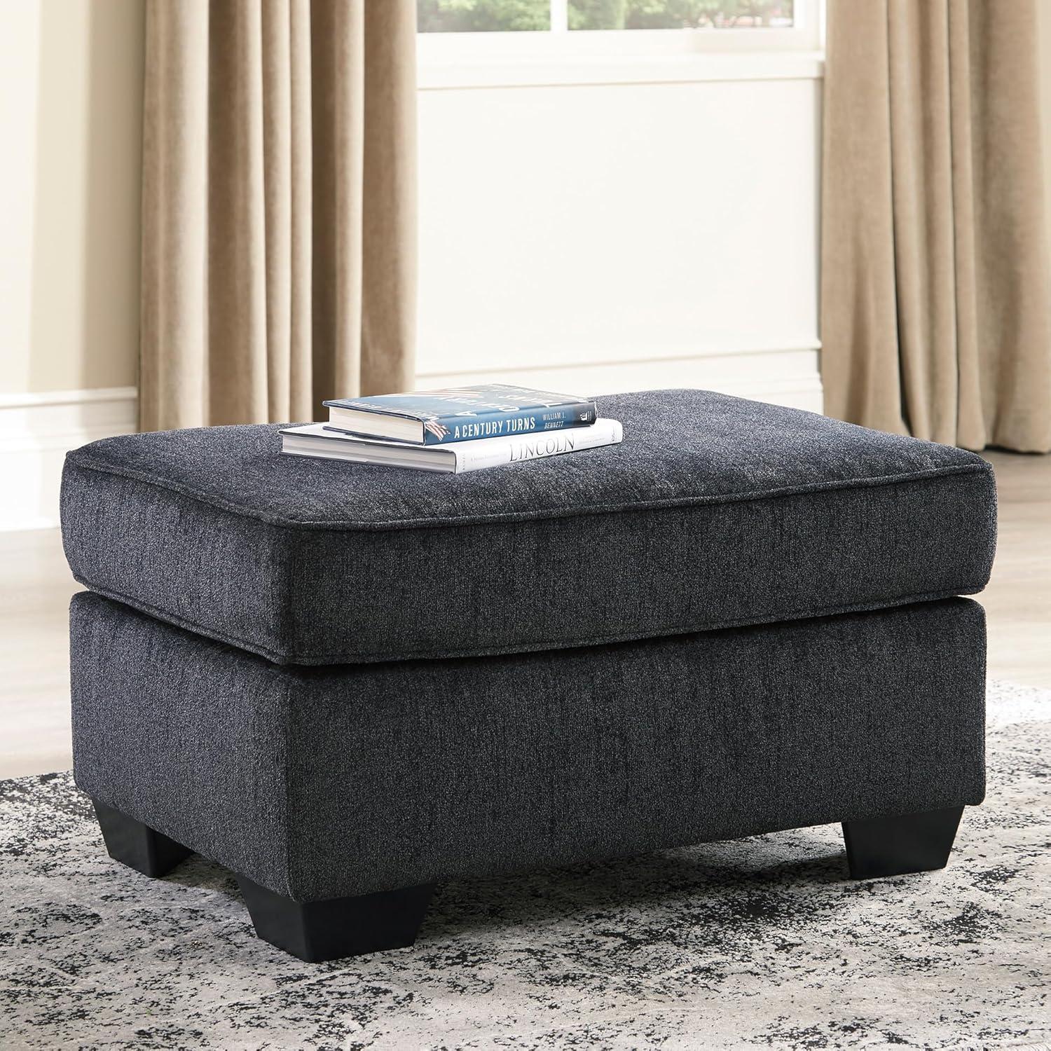 imageSignature Design by Ashley Altari Modern Rectangular Accent Ottoman Light GrayCharcoal