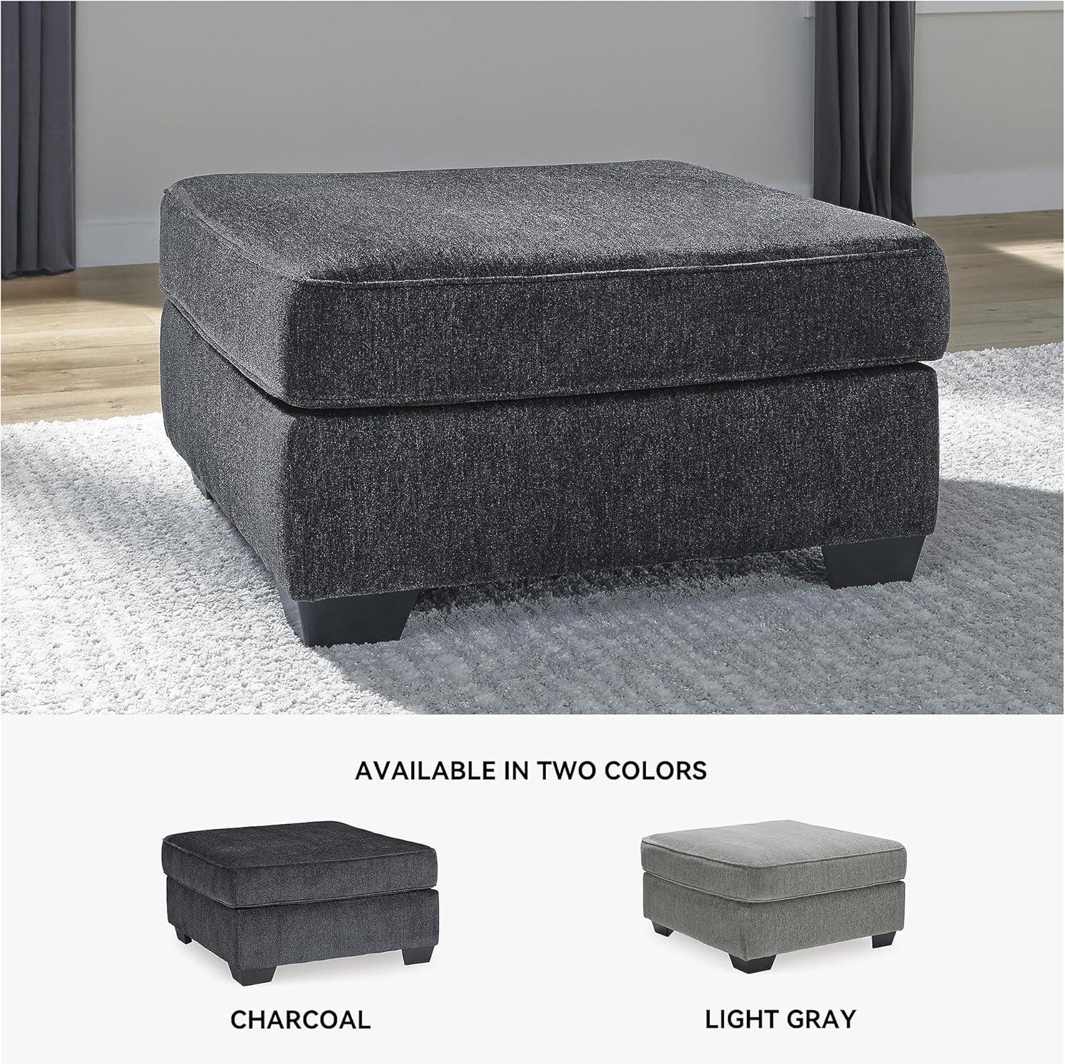 imageSignature Design by Ashley Altari Modern Rectangular Accent Ottoman Light GrayCharcoal