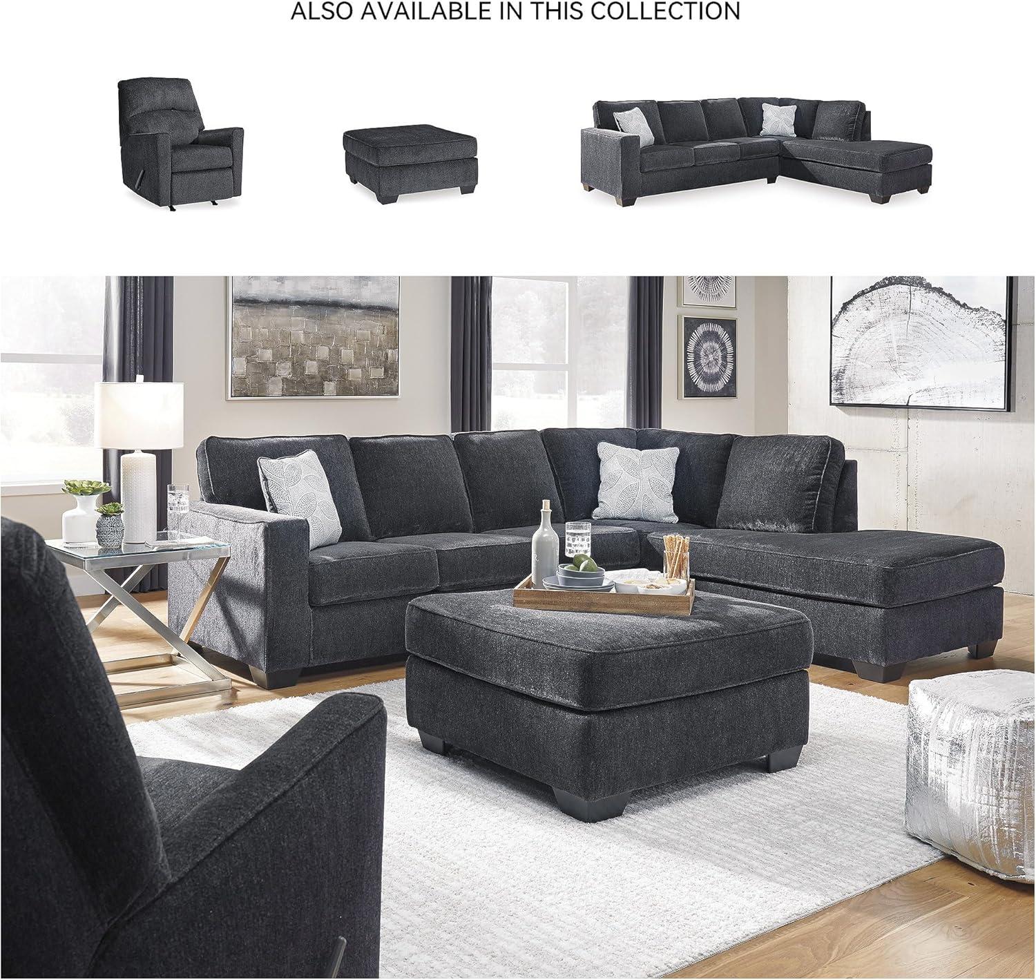 imageSignature Design by Ashley Altari Modern Rectangular Accent Ottoman Light GrayCharcoal