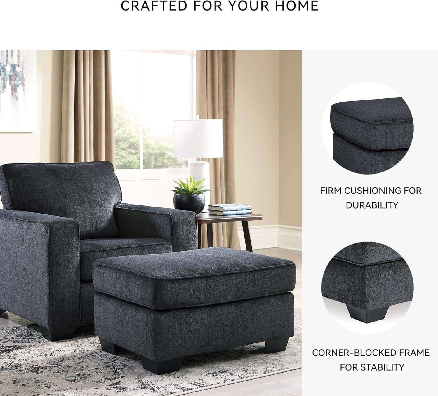 imageSignature Design by Ashley Altari Modern Rectangular Accent Ottoman Light GrayCharcoal