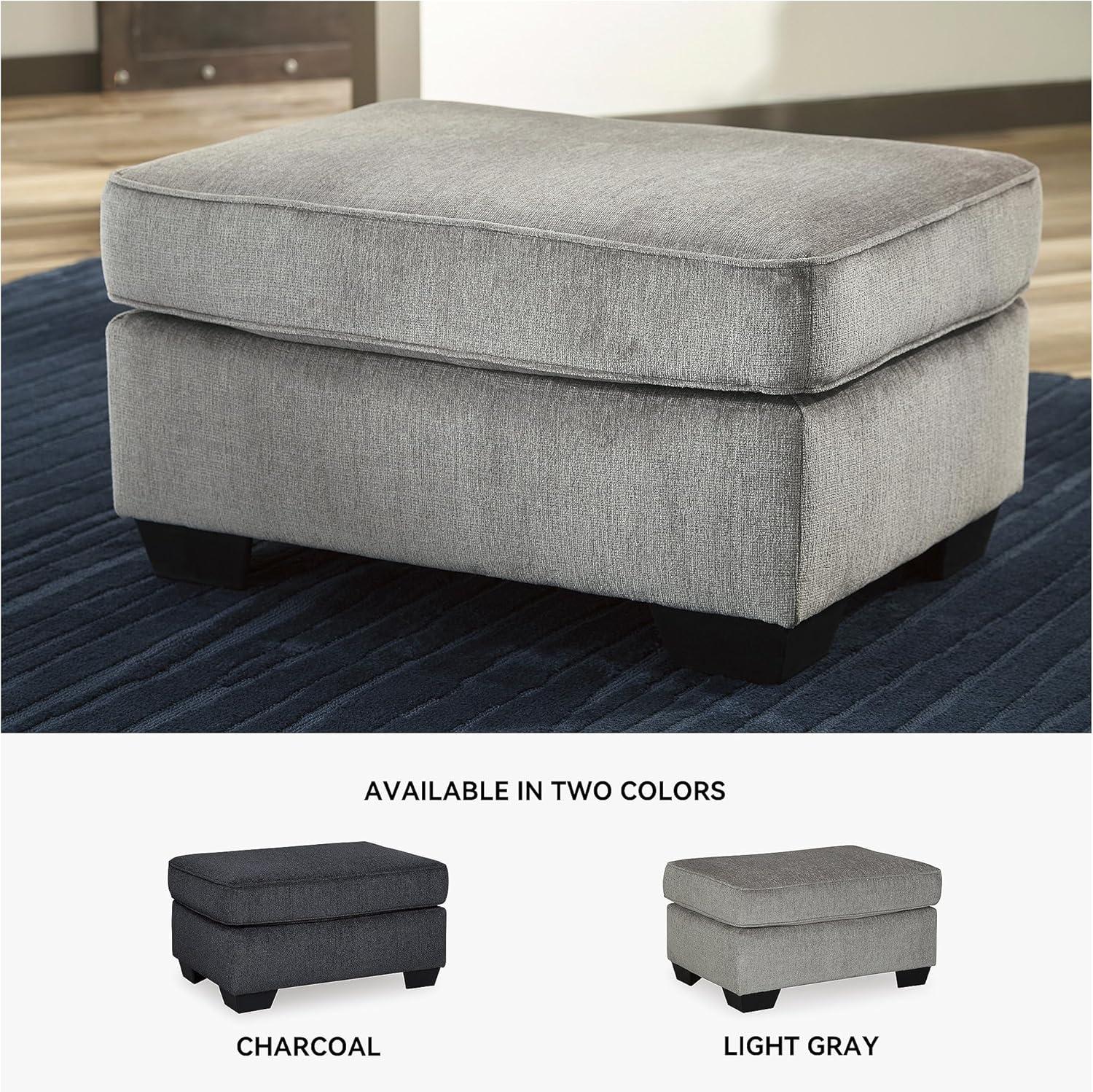 imageSignature Design by Ashley Altari Modern Rectangular Accent Ottoman Light GrayLight Gray
