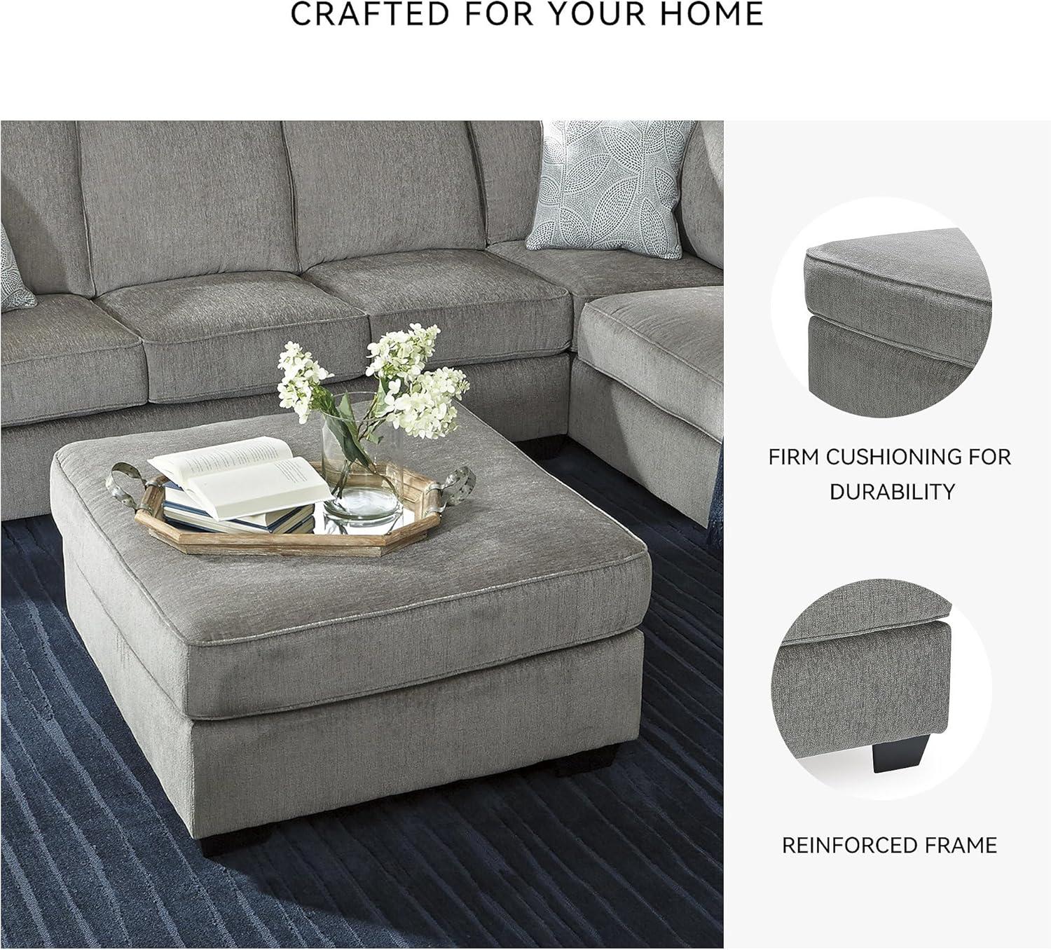 imageSignature Design by Ashley Altari Modern Rectangular Accent Ottoman Light GrayLight Gray