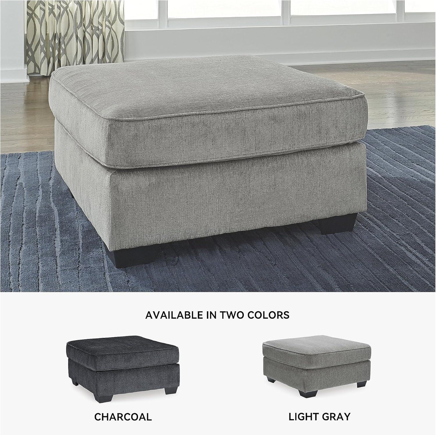imageSignature Design by Ashley Altari Modern Rectangular Accent Ottoman Light GrayLight Gray