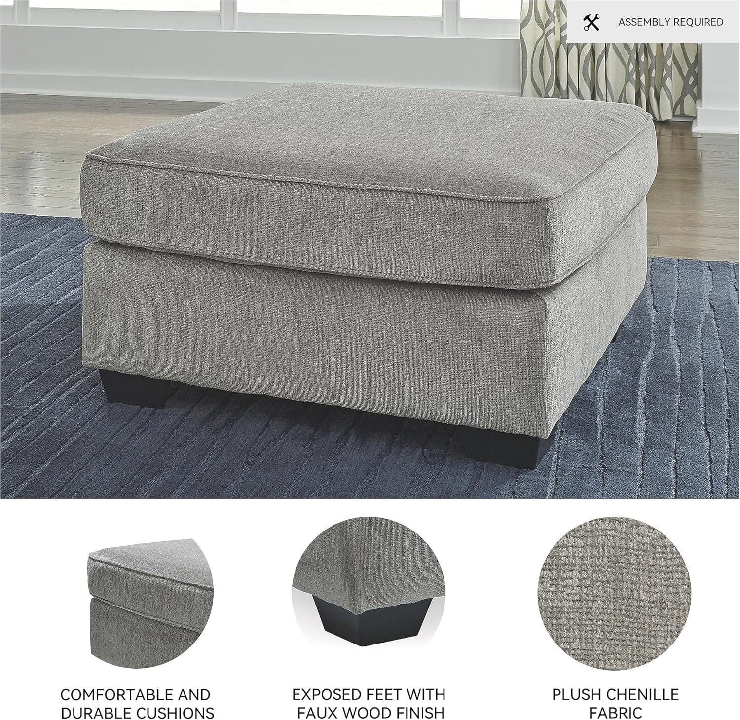 imageSignature Design by Ashley Altari Modern Rectangular Accent Ottoman Light GrayLight Gray