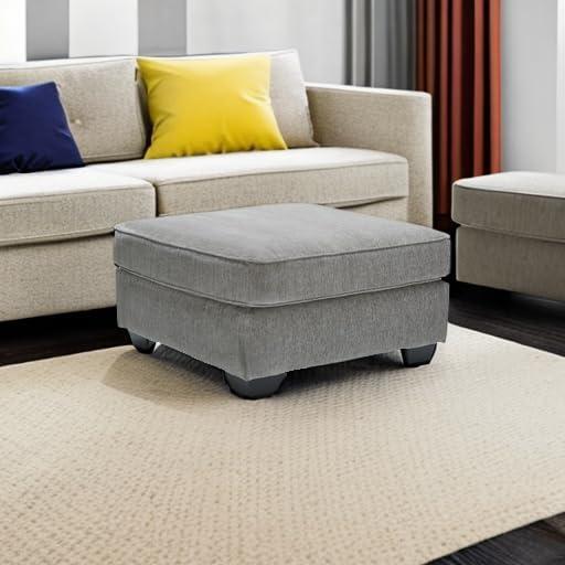 imageSignature Design by Ashley Altari Modern Rectangular Accent Ottoman Light GrayLight Gray