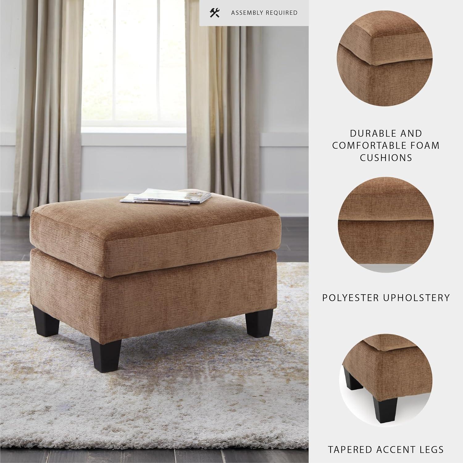 imageSignature Design by Ashley Amity Bay Modern Upholstered Rectangular Ottoman Light BrownLight Brown