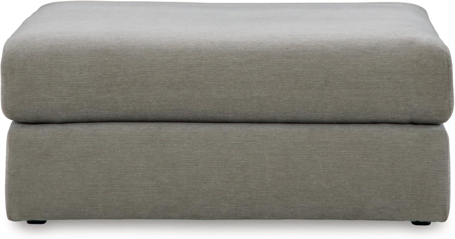 imageSignature Design by Ashley Avaliyah Contemporary Square Upholstered Oversized Accent Ottoman with Nonskid Legs Light Gray