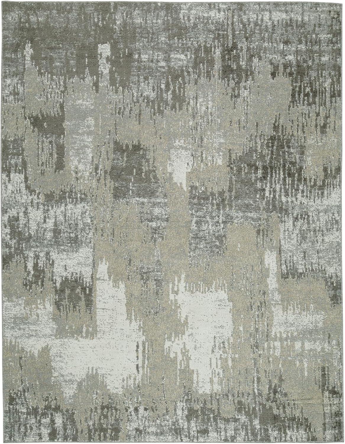 imageSignature Design by Ashley Barkham Transitional Machine Washable 8x10 Area Rug Light Gray ampamp BlueLight Gray Cream