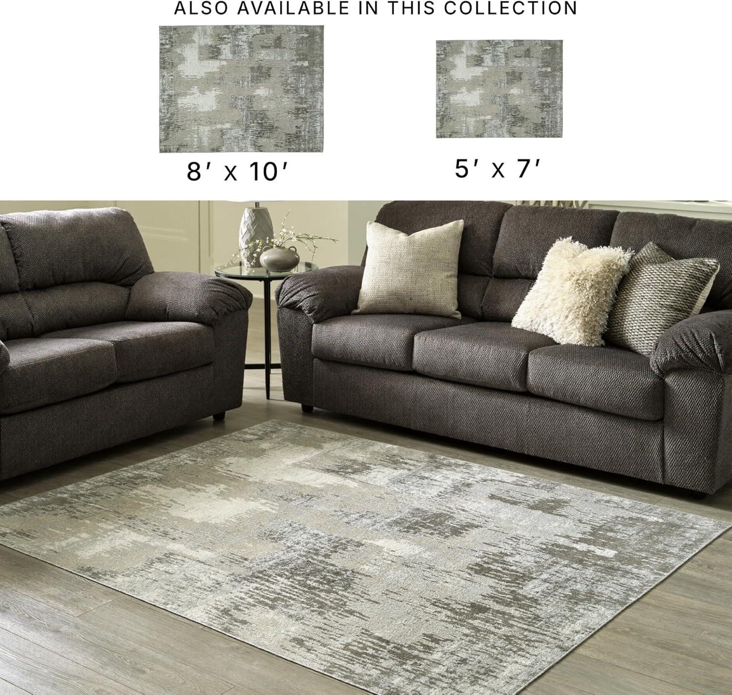 imageSignature Design by Ashley Barkham Transitional Machine Washable 8x10 Area Rug Light Gray ampamp BlueLight Gray Cream