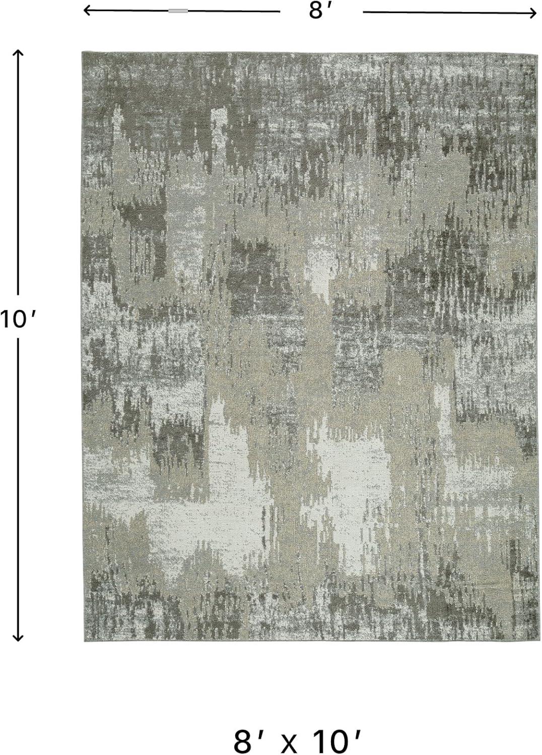 imageSignature Design by Ashley Barkham Transitional Machine Washable 8x10 Area Rug Light Gray ampamp BlueLight Gray Cream