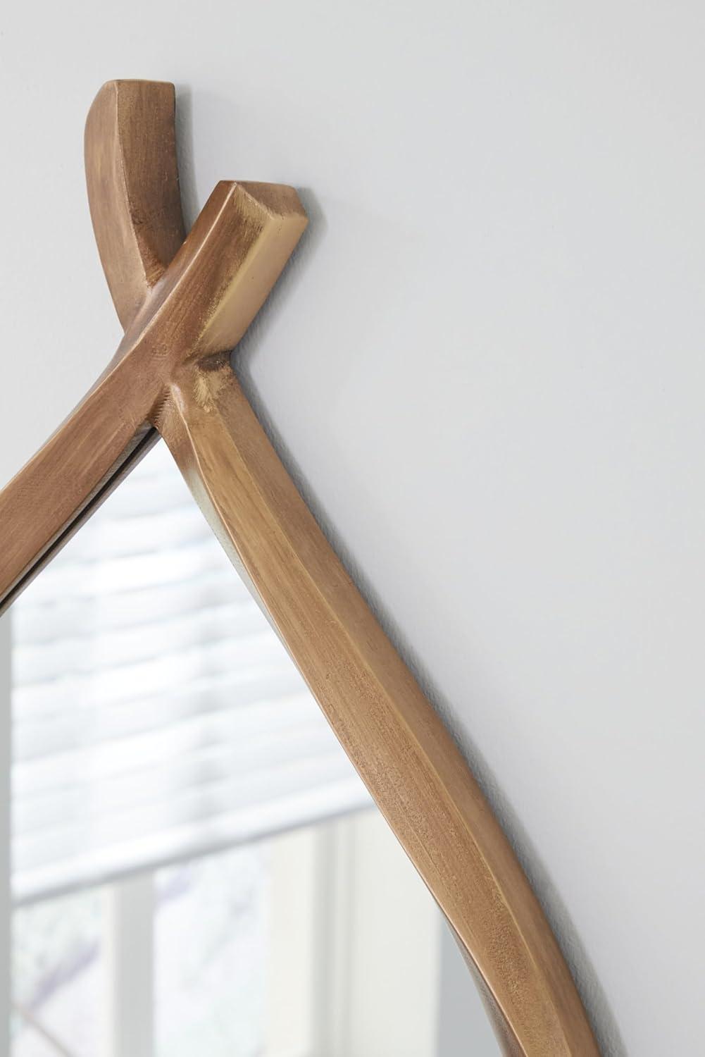 imageSignature Design by Ashley Bartner Contemporary Wall Mounted Metal Frame Accent Mirror 18 x 36 Inches for Living Room Metallic