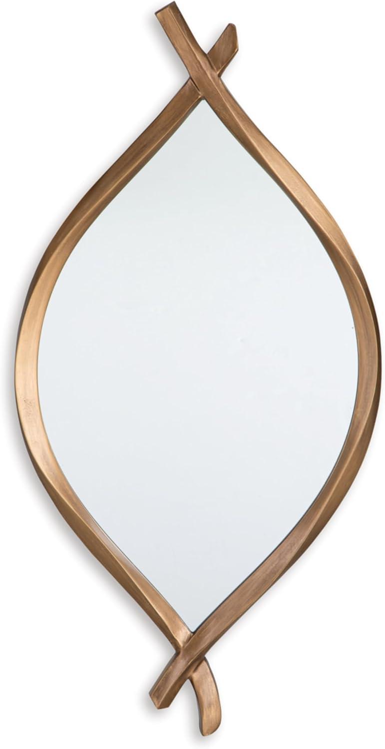 imageSignature Design by Ashley Bartner Contemporary Wall Mounted Metal Frame Accent Mirror 18 x 36 Inches for Living Room Metallic