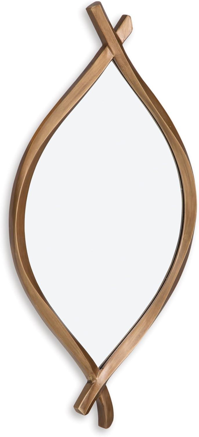 imageSignature Design by Ashley Bartner Contemporary Wall Mounted Metal Frame Accent Mirror 18 x 36 Inches for Living Room Metallic