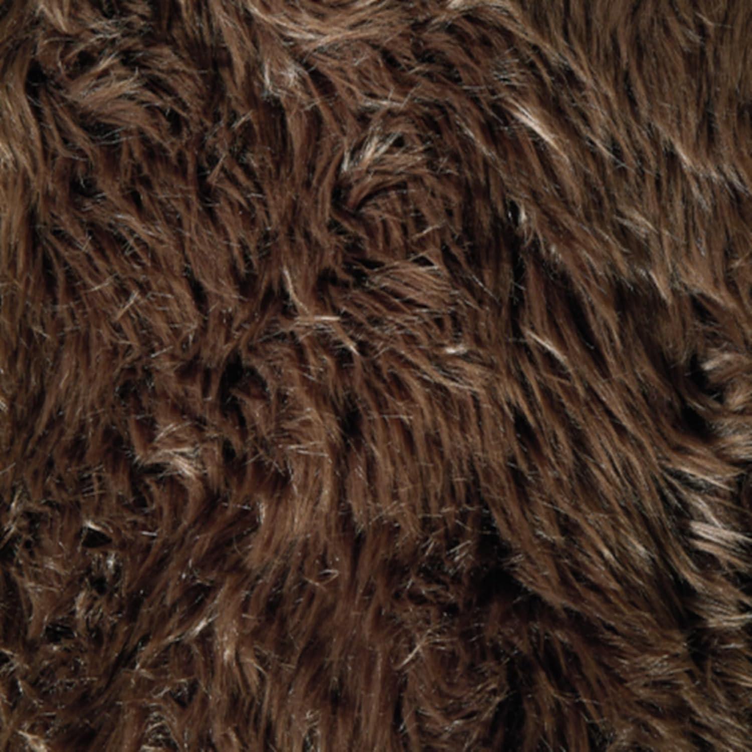 imageSignature Design by Ashley Bellethrone Modern Lightweight Reversible Faux Fur Throw 50x60 Dark Brown