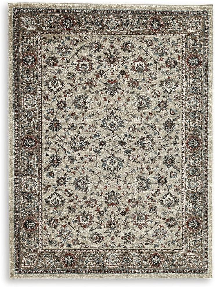 imageSignature Design by Ashley Beritham Classic Indoor Floral Rectangular 8 x 10 Area Rug Dark Brown ampamp Beige710 x 10 Rectangular