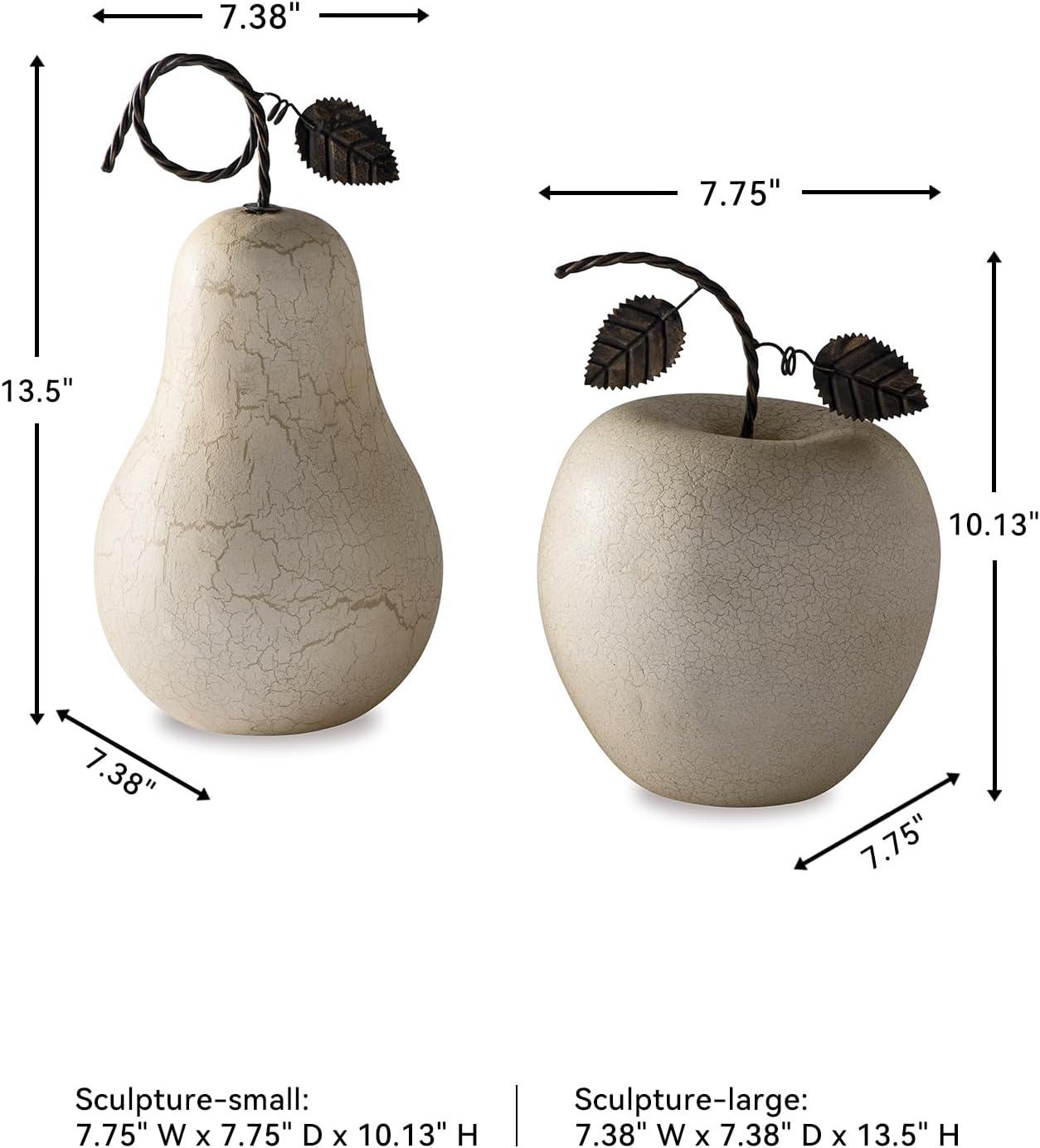 imageSignature Design by Ashley Bidelia 2 Piece Metal Apple Fruit Sculpture Set BeigeApple Pear