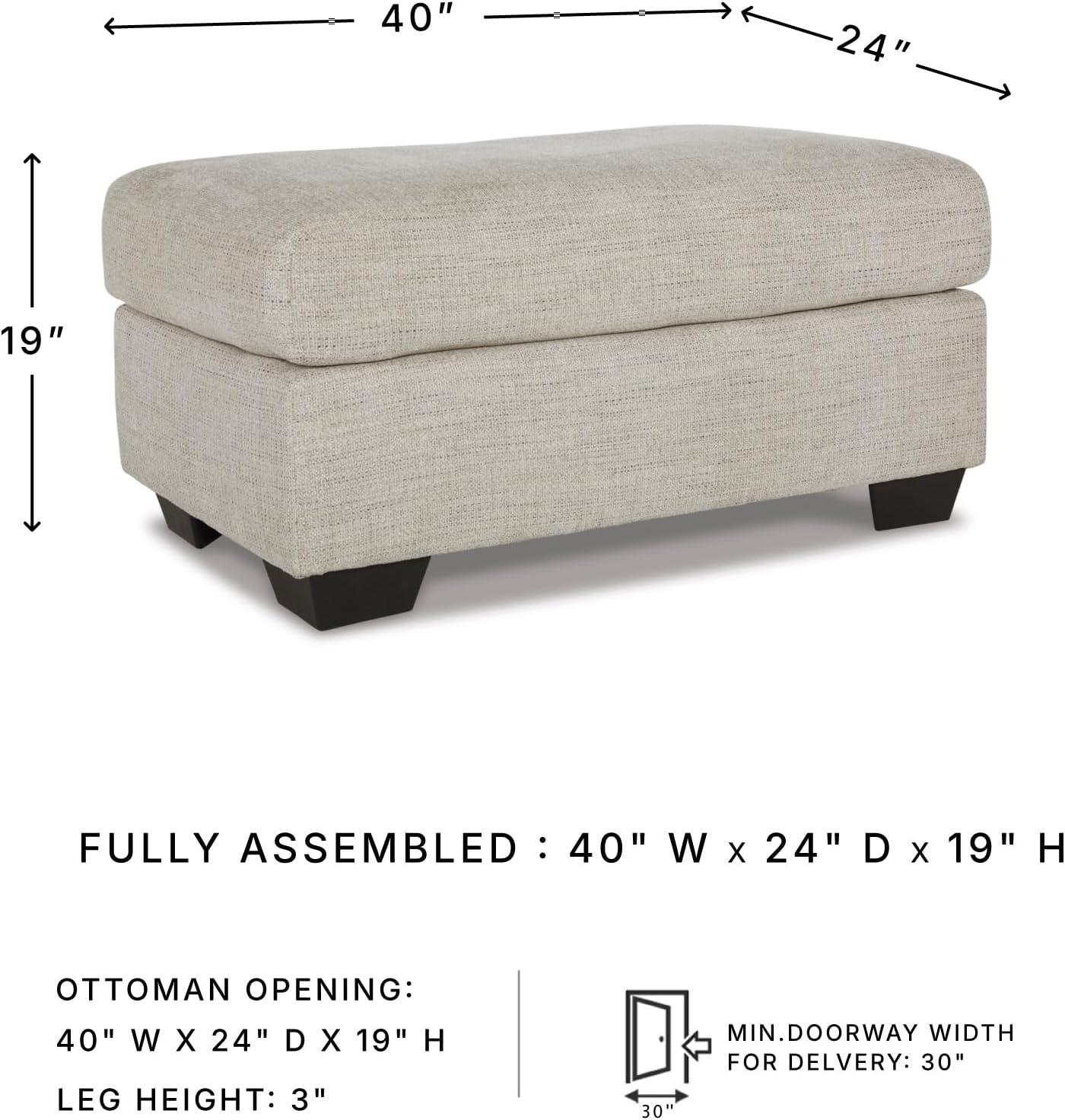 imageSignature Design by Ashley Brebryan Contemporary Ottoman Light Gray ampamp CreamBrown Cream