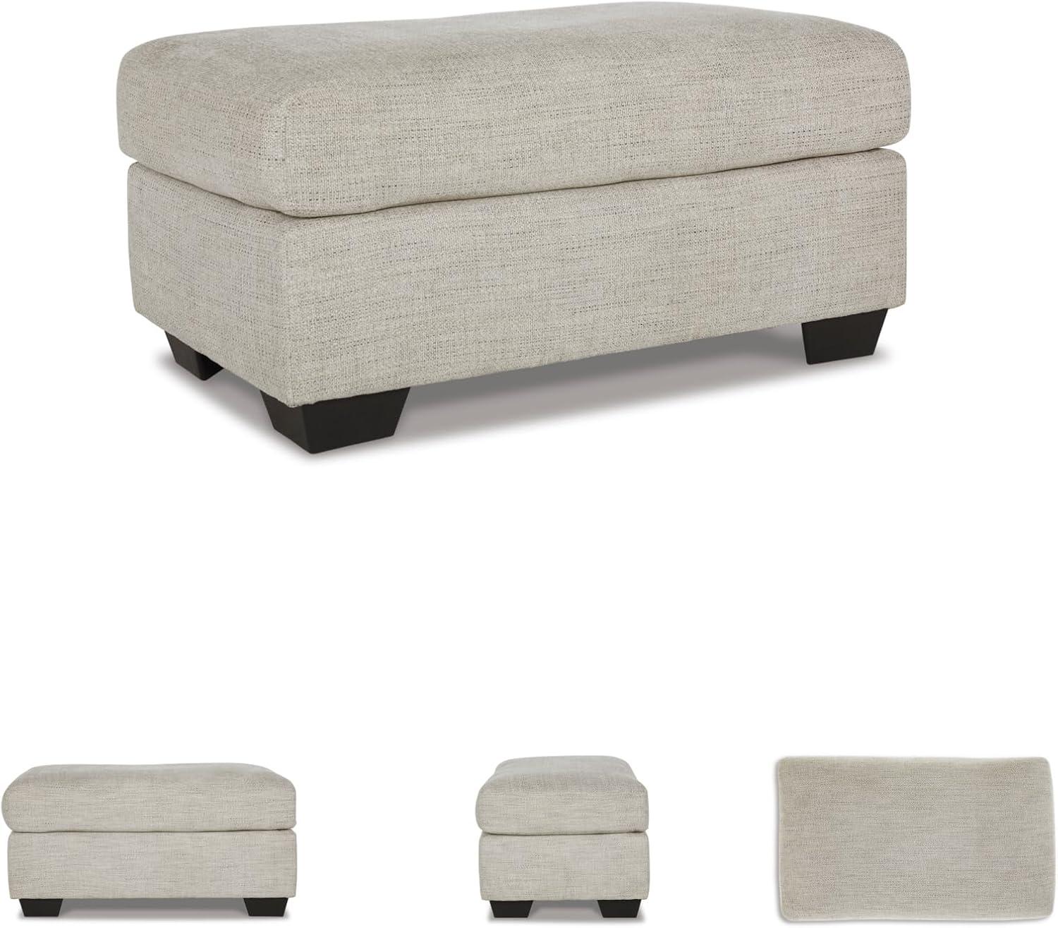imageSignature Design by Ashley Brebryan Contemporary Ottoman Light Gray ampamp CreamBrown Cream
