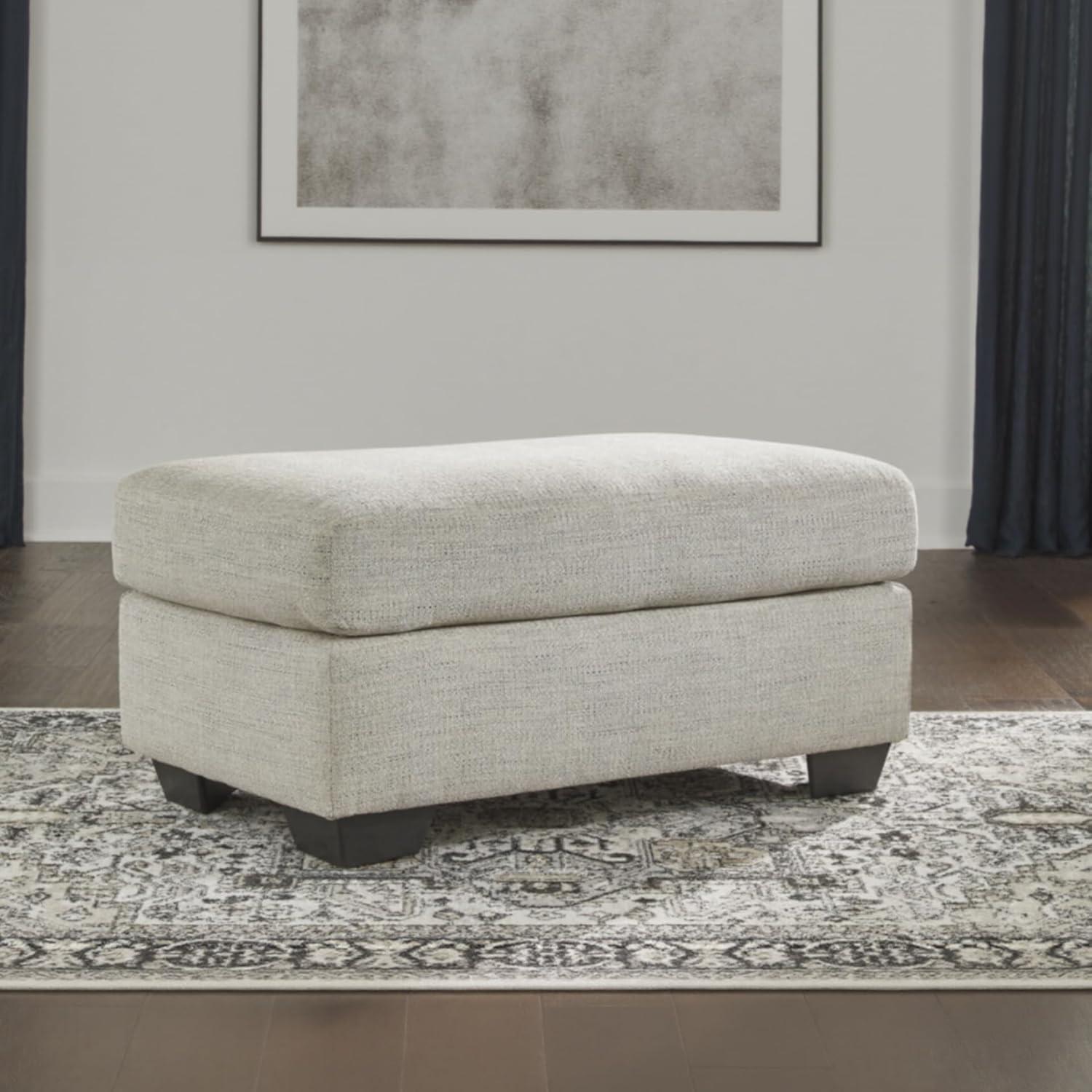 imageSignature Design by Ashley Brebryan Contemporary Ottoman Light Gray ampamp CreamBrown Cream