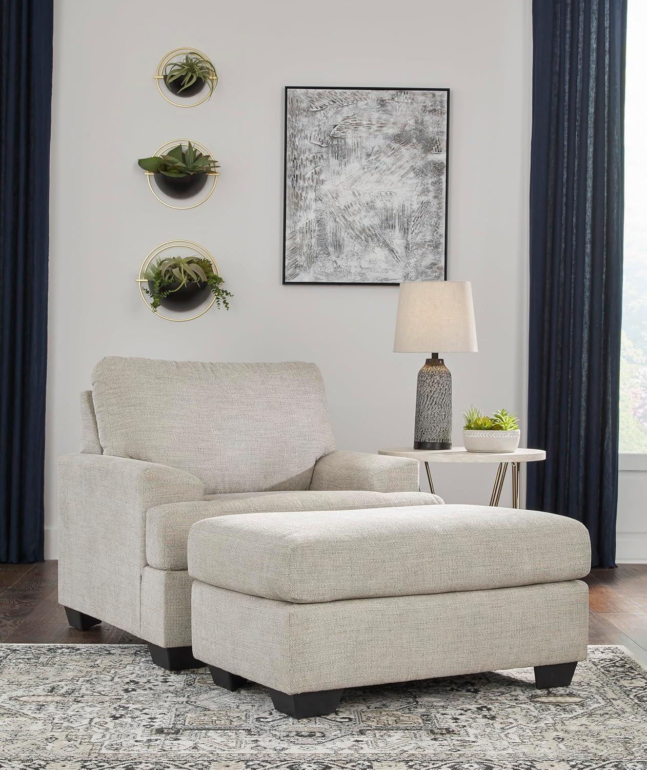 imageSignature Design by Ashley Brebryan Contemporary Ottoman Light Gray ampamp CreamBrown Cream