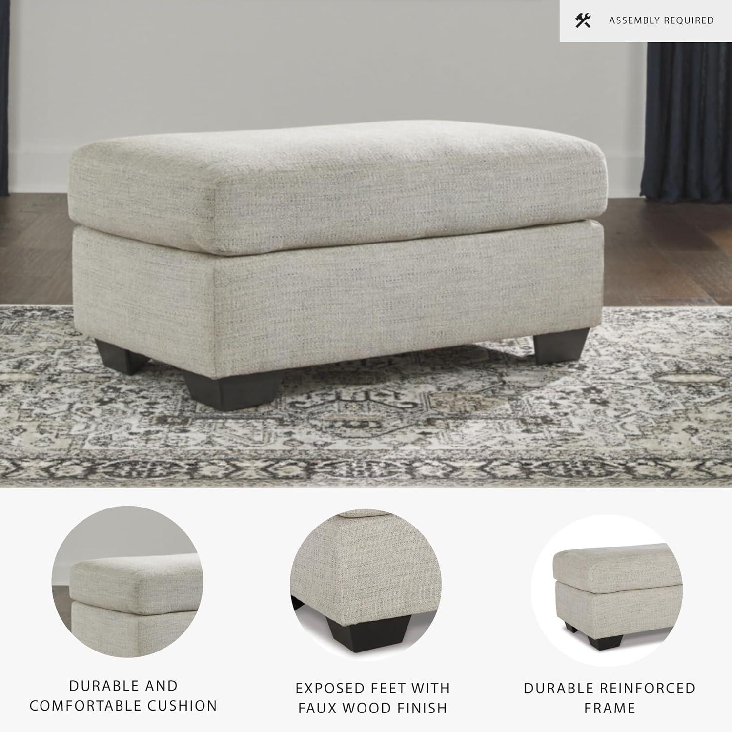 imageSignature Design by Ashley Brebryan Contemporary Ottoman Light Gray ampamp CreamBrown Cream