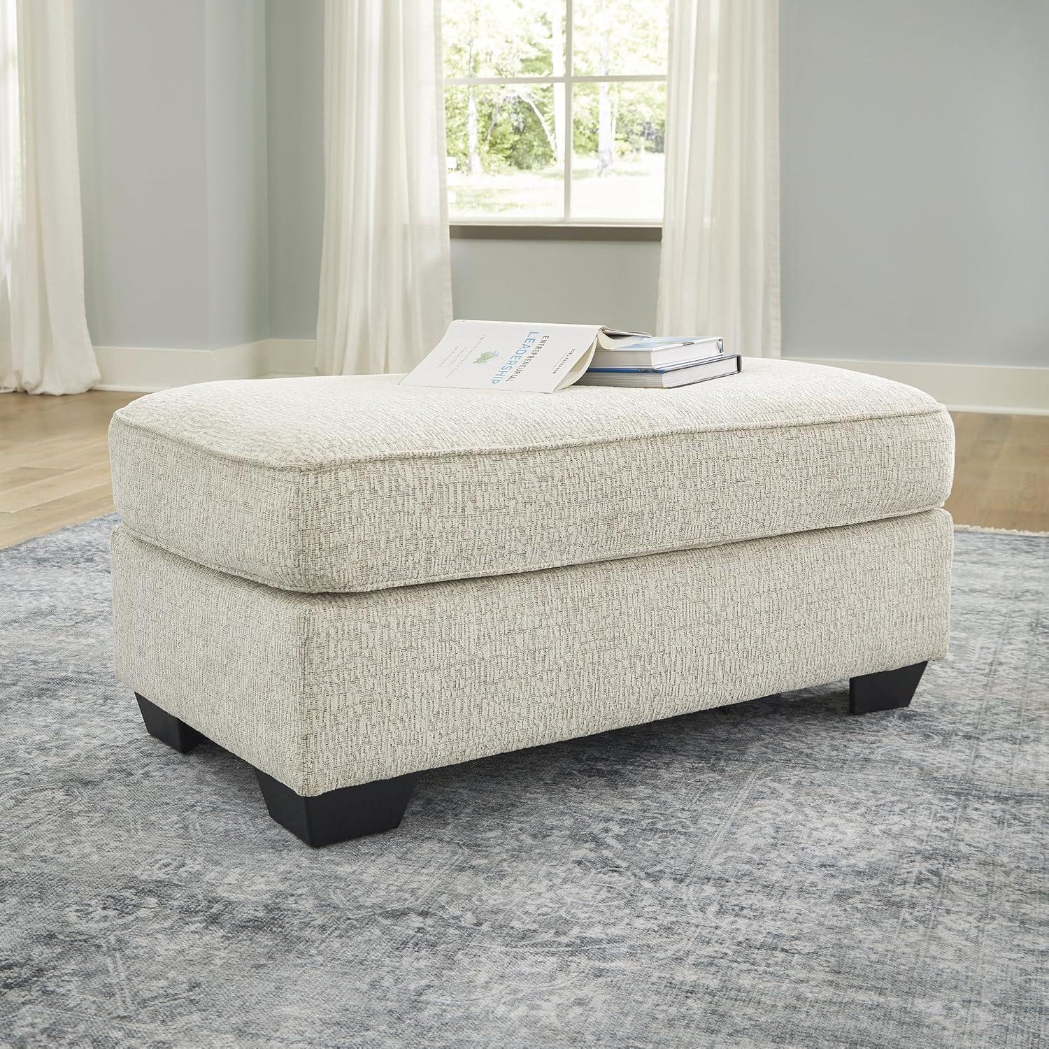 imageSignature Design by Ashley Brebryan Contemporary Ottoman Light Gray ampamp CreamCream Brown