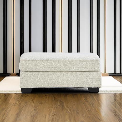 imageSignature Design by Ashley Brebryan Contemporary Ottoman Light Gray ampamp CreamCream Brown