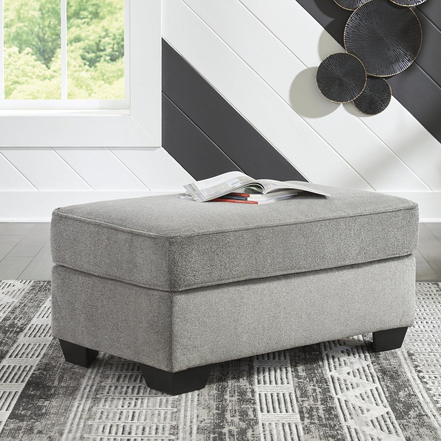 imageSignature Design by Ashley Brebryan Contemporary Ottoman Light Gray ampamp CreamGray Black