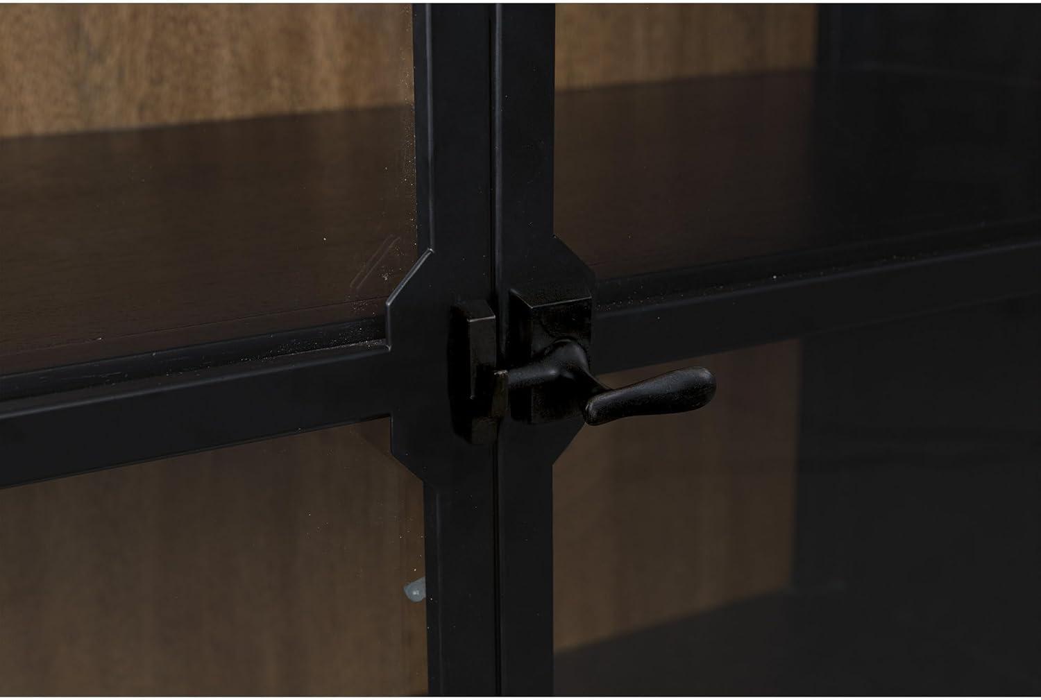 imageSignature Design by Ashley Chadworth Classic Display Cabinet with AntiTipping Light Brown ampamp BlackBrown Black