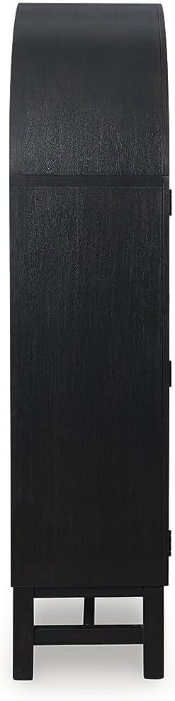 imageSignature Design by Ashley Chadworth Classic Display Cabinet with AntiTipping Light Brown ampamp BlackBrown Black