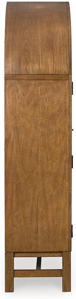 imageSignature Design by Ashley Chadworth Classic Display Cabinet with AntiTipping Light Brown ampamp BlackLight Brown Black