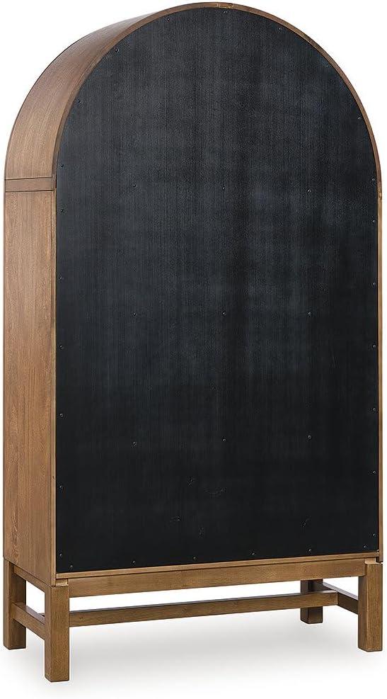 imageSignature Design by Ashley Chadworth Classic Display Cabinet with AntiTipping Light Brown ampamp BlackLight Brown Black