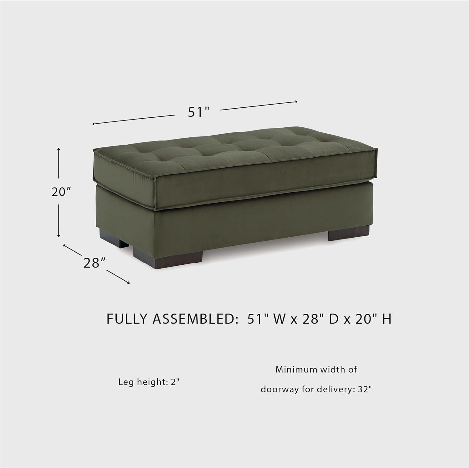 imageSignature Design by Ashley Chalcombe Contemporary Rectangular Tufted Oversized Accent Ottoman Fabric Upholstery Reinforced Frame for Added Stability Green