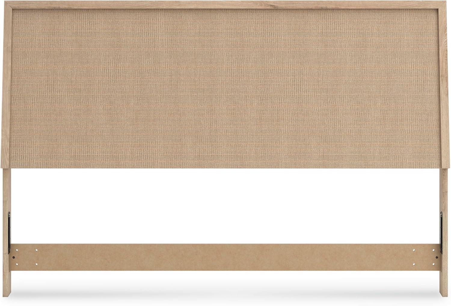 imageSignature Design by Ashley Cielden Farmhouse Queen Panel Platform Bed Foundation or Box Spring Not Needed Light BrownBeige