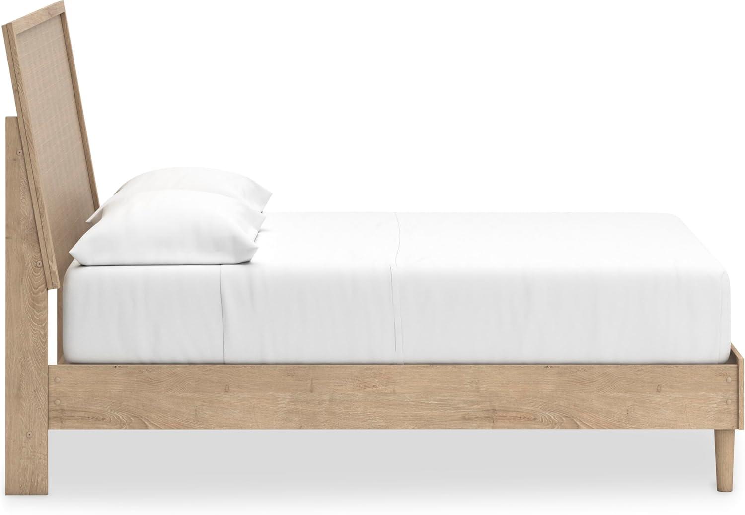 imageSignature Design by Ashley Cielden Farmhouse Queen Panel Platform Bed Foundation or Box Spring Not Needed Light BrownBeige