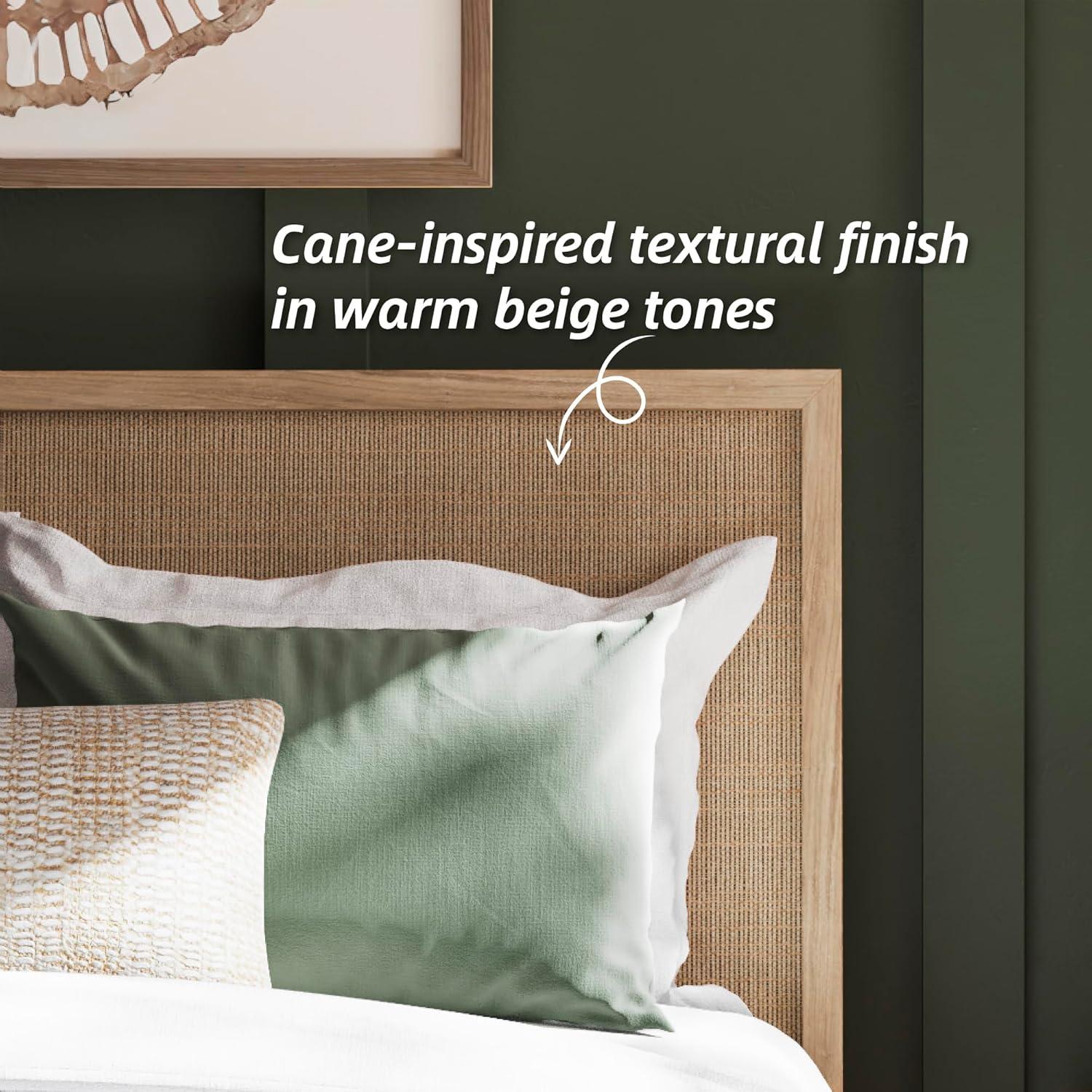 imageSignature Design by Ashley Cielden Farmhouse Queen Panel Platform Bed Foundation or Box Spring Not Needed Light BrownBeige